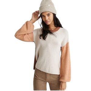 Madewell Colorblock Payton‎ Pullover Sweater in Coziest Yarn